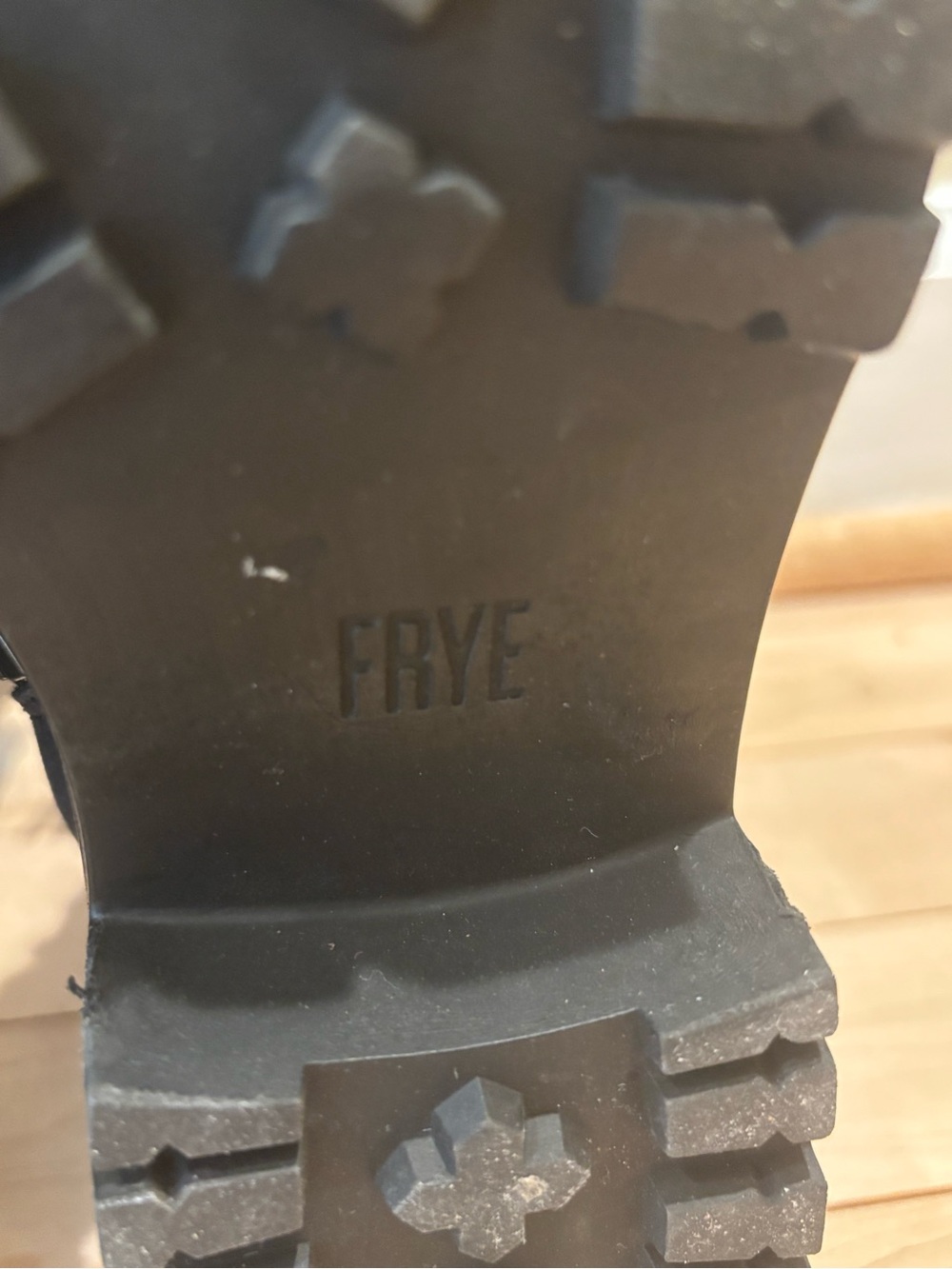 Frye Foster Combat Boots Black Leather Lace Up Side Zip Size 7.5 - Picture 7 of 11